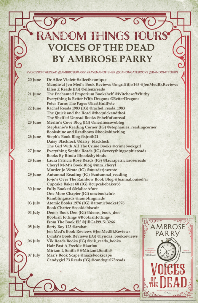 Blog tour voices of the dead by ambrose parry the quick and the read